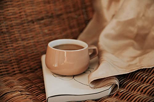Canã sau ceașcă de cafea cu farfurie, din porțelan, cu mâner, 0,3 litri, albastru pal
