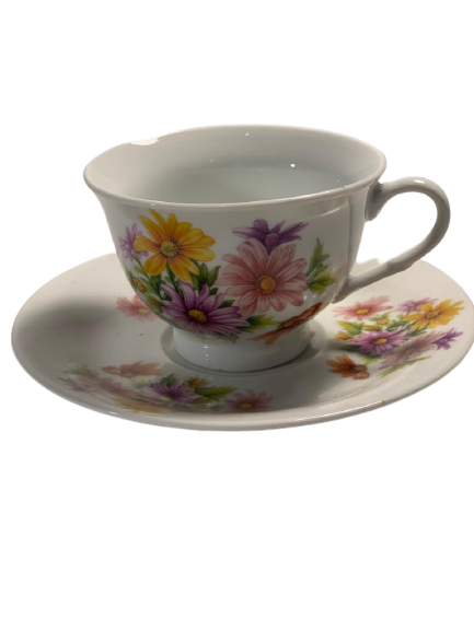 Ceasca si farfurie cafea/ceai Zinnia, portelan, 100 ml Tea Accessories pentru un ceai sau mai multe ceaiuri mereu noi pentru ca sunt sanatoase