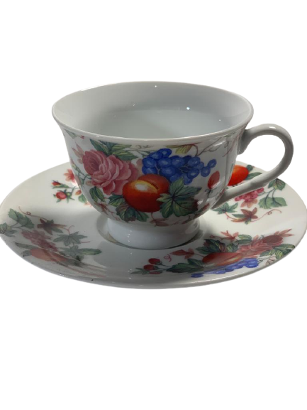 Ceasca si farfurie cafea/ceai Autumn, portelan, 100 ml Tea Accessories pentru un ceai sau mai multe ceaiuri mereu noi pentru ca sunt sanatoase